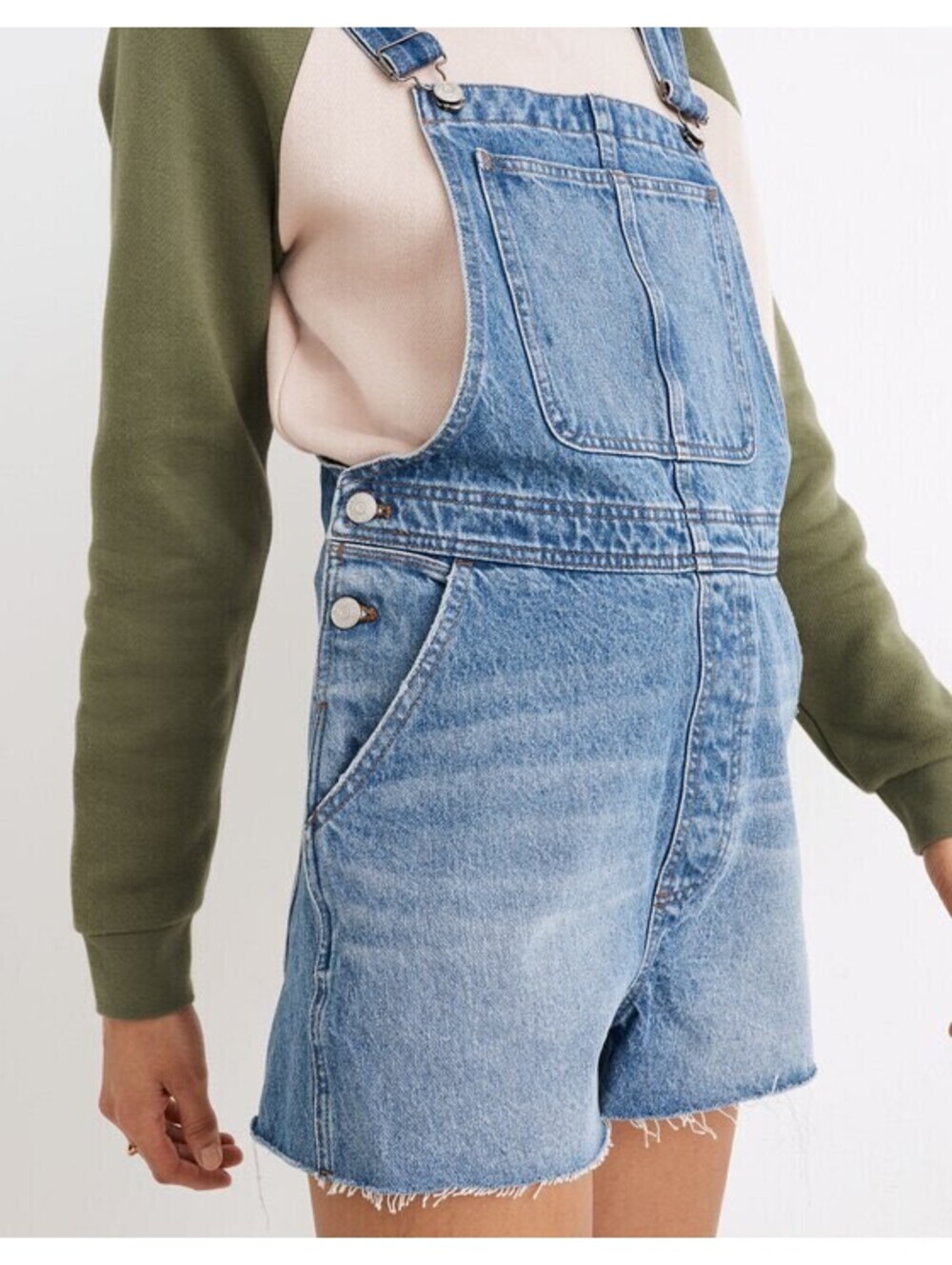Madewell Adirondack Short Denim Overalls Benham Wash Size Small